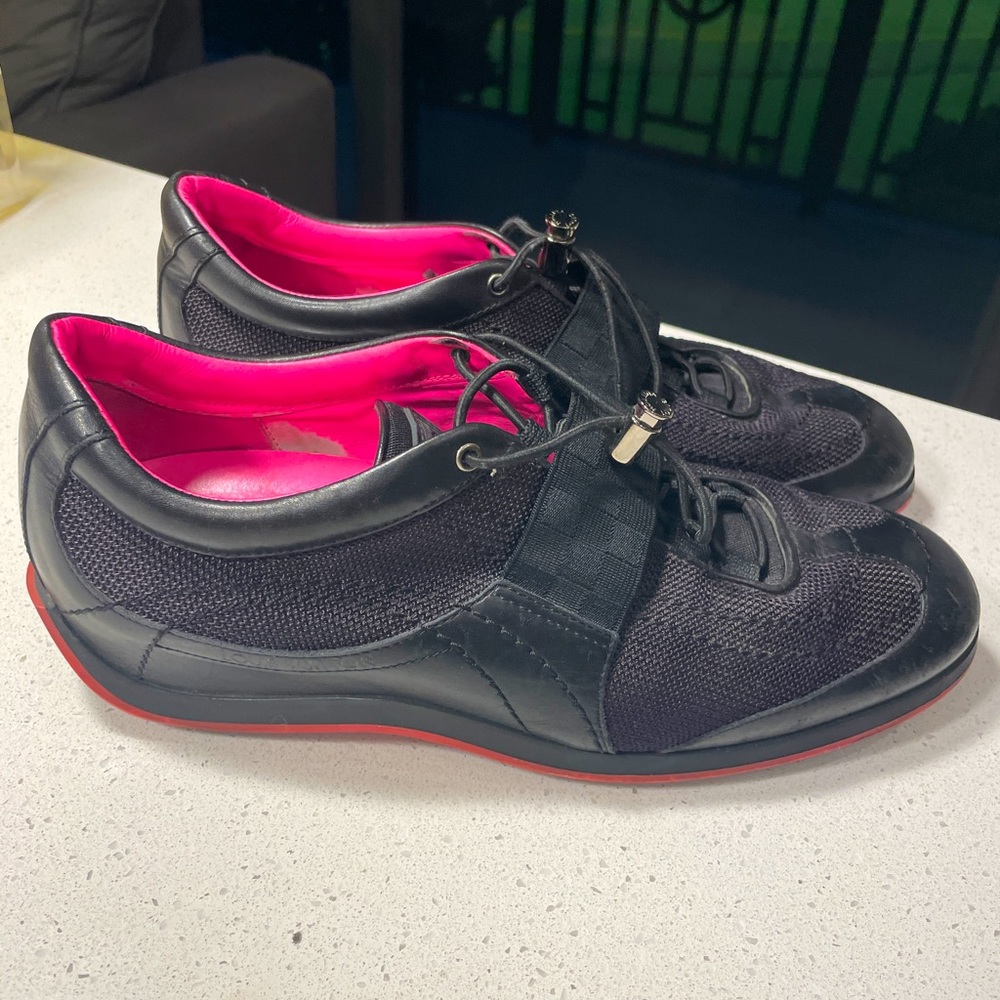 Louis Vuitton Chrono Womens Sneakers Trainers Black Pink  Size 40